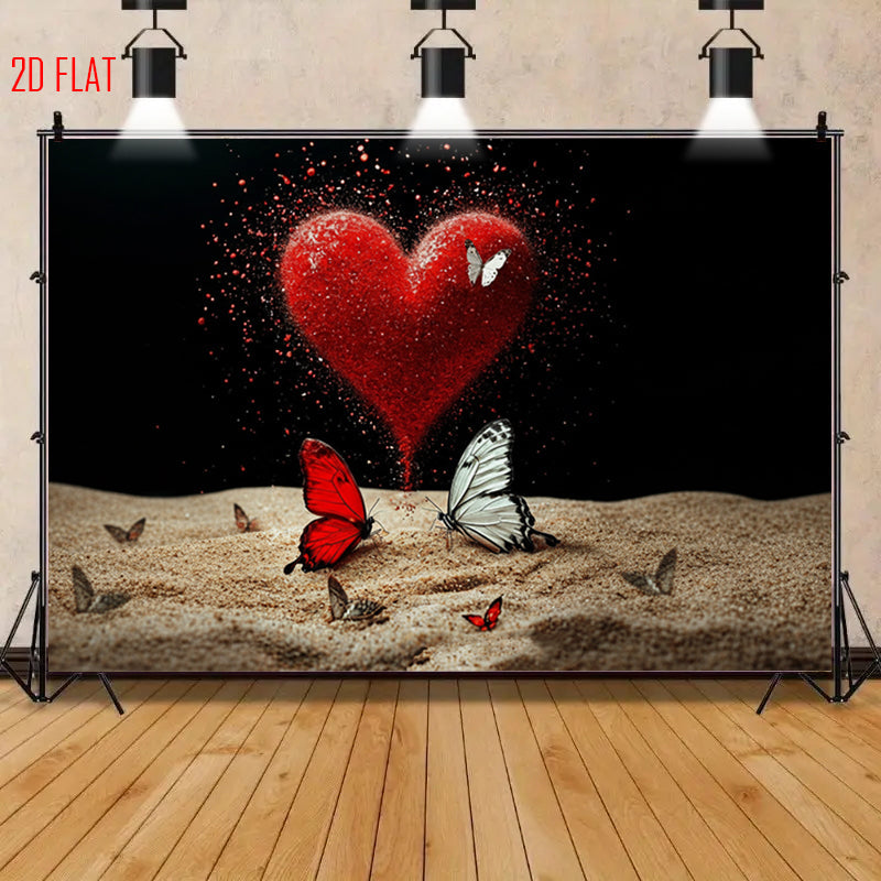 Red Heart Photo Backdrop