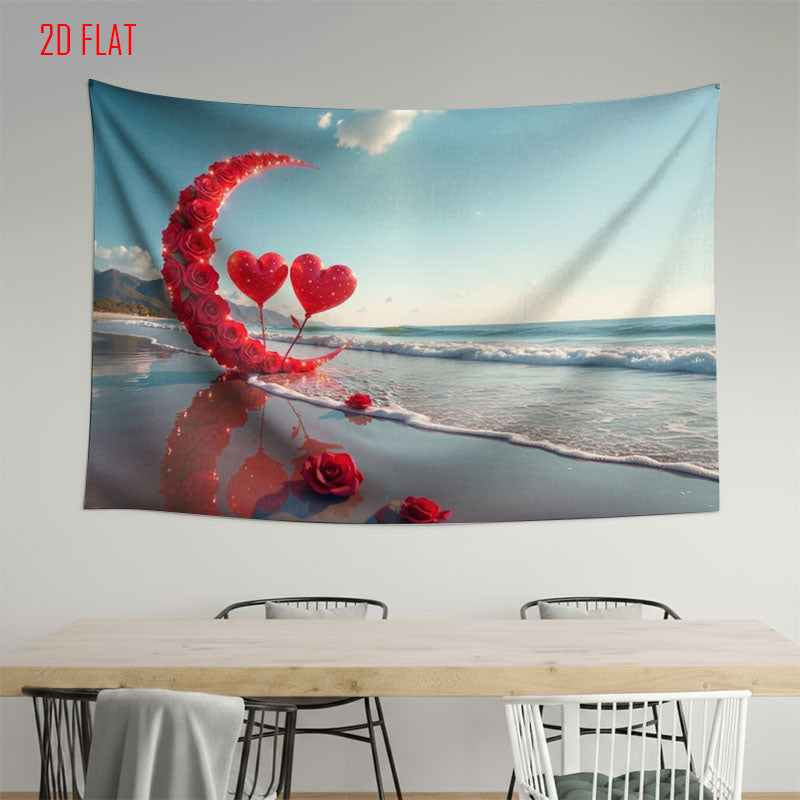 Beach Rose Moon Backdrop