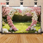 Flower Arch Cherry Bkgd Cloth