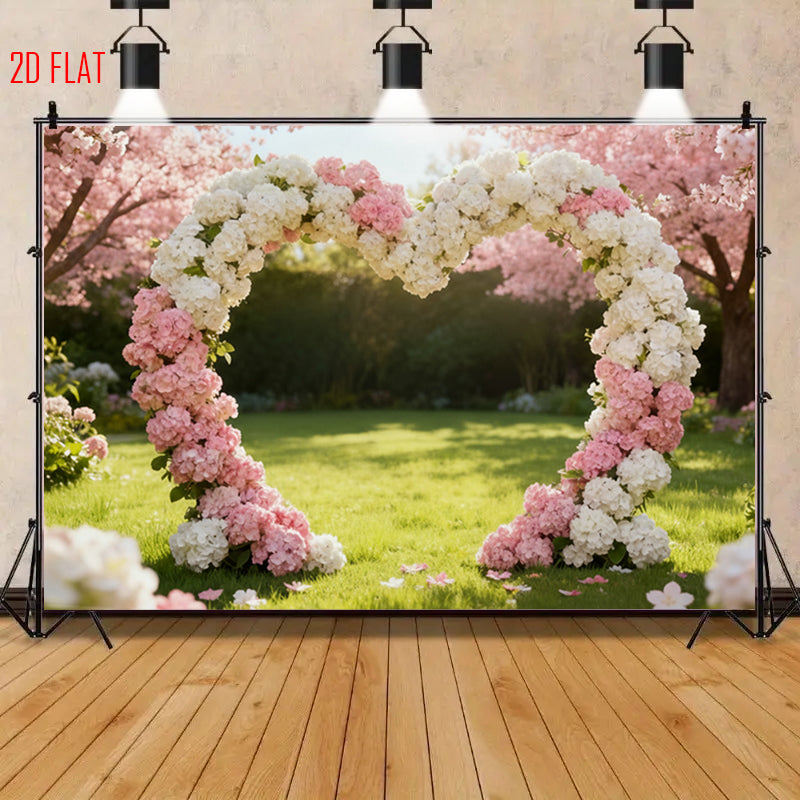 Flower Arch Cherry Bkgd Cloth