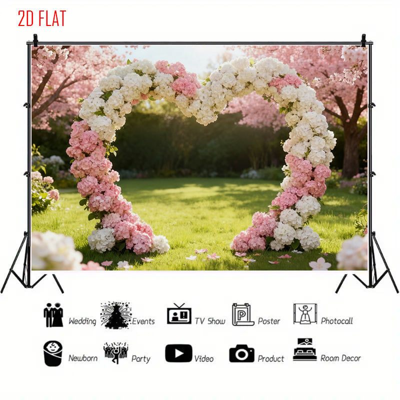 Flower Arch Cherry Bkgd Cloth