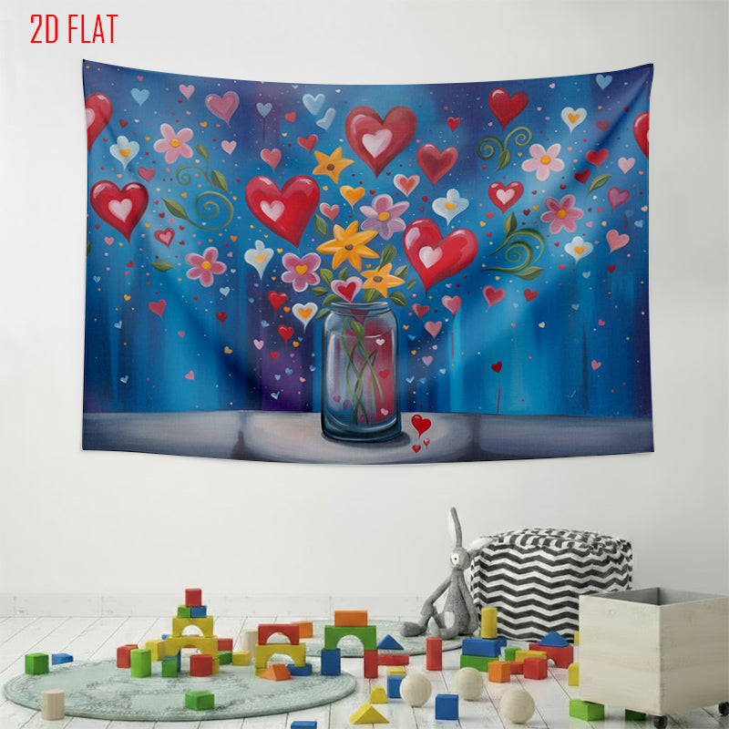 Love Flower Pot Photo Background Cloth