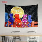 Moonlight Cat Background Cloth