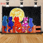 Moonlight Cat Background Cloth