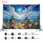 Starry Sky Forest Path Background Cloth