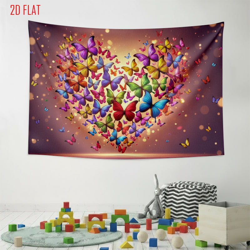 Colorful Butterfly Fantasy Background Cloth