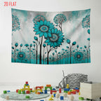 Blue Green Flower Background Cloth