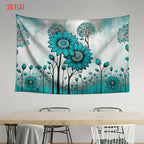 Blue Green Flower Background Cloth