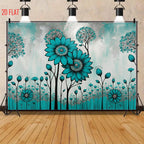 Blue Green Flower Background Cloth