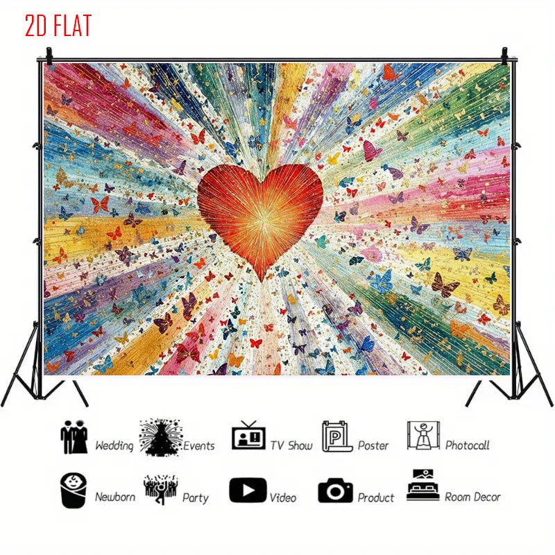 Colorful Love Butterfly Bkgd Cloth