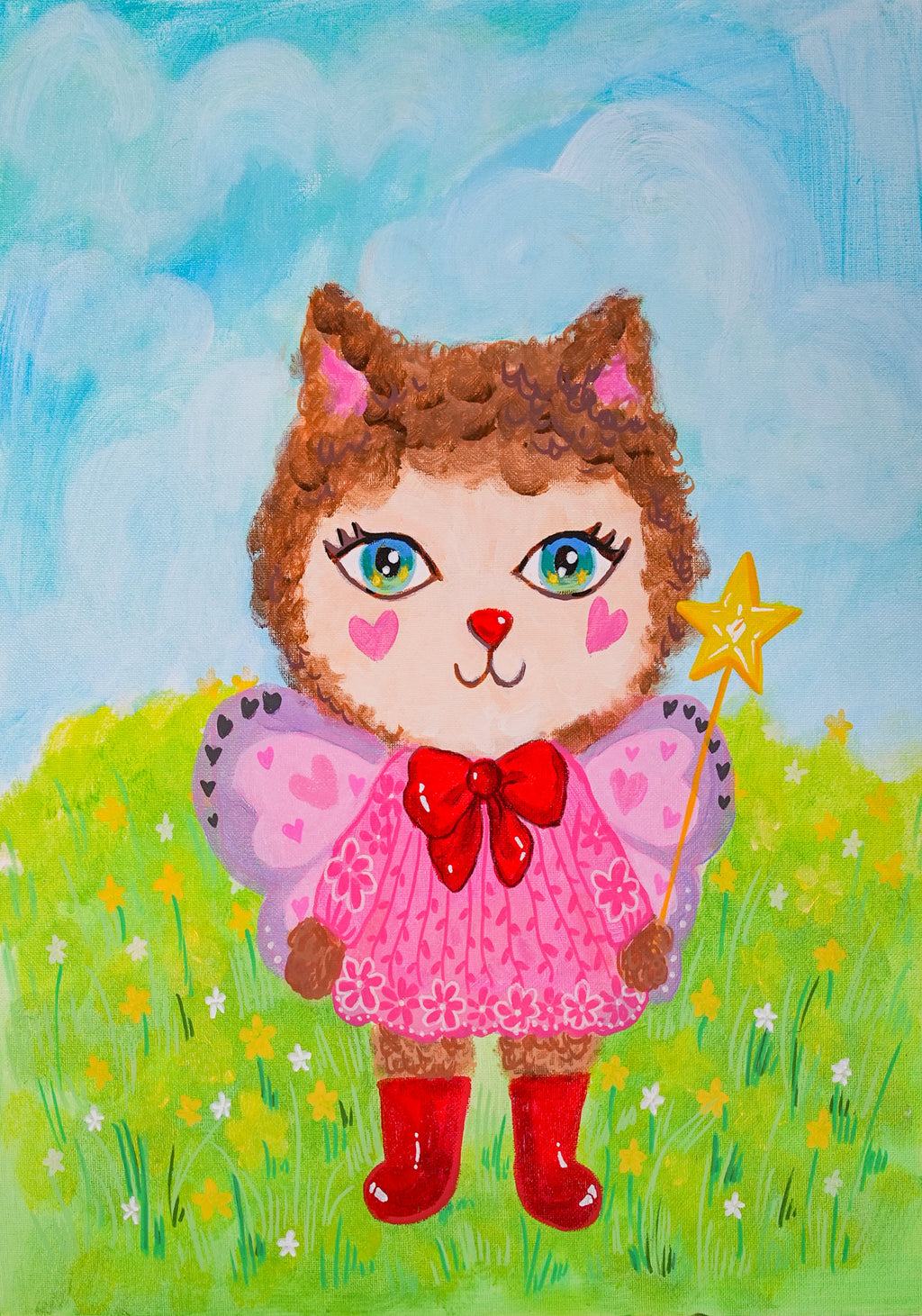 Cat Fairy in Green Field
