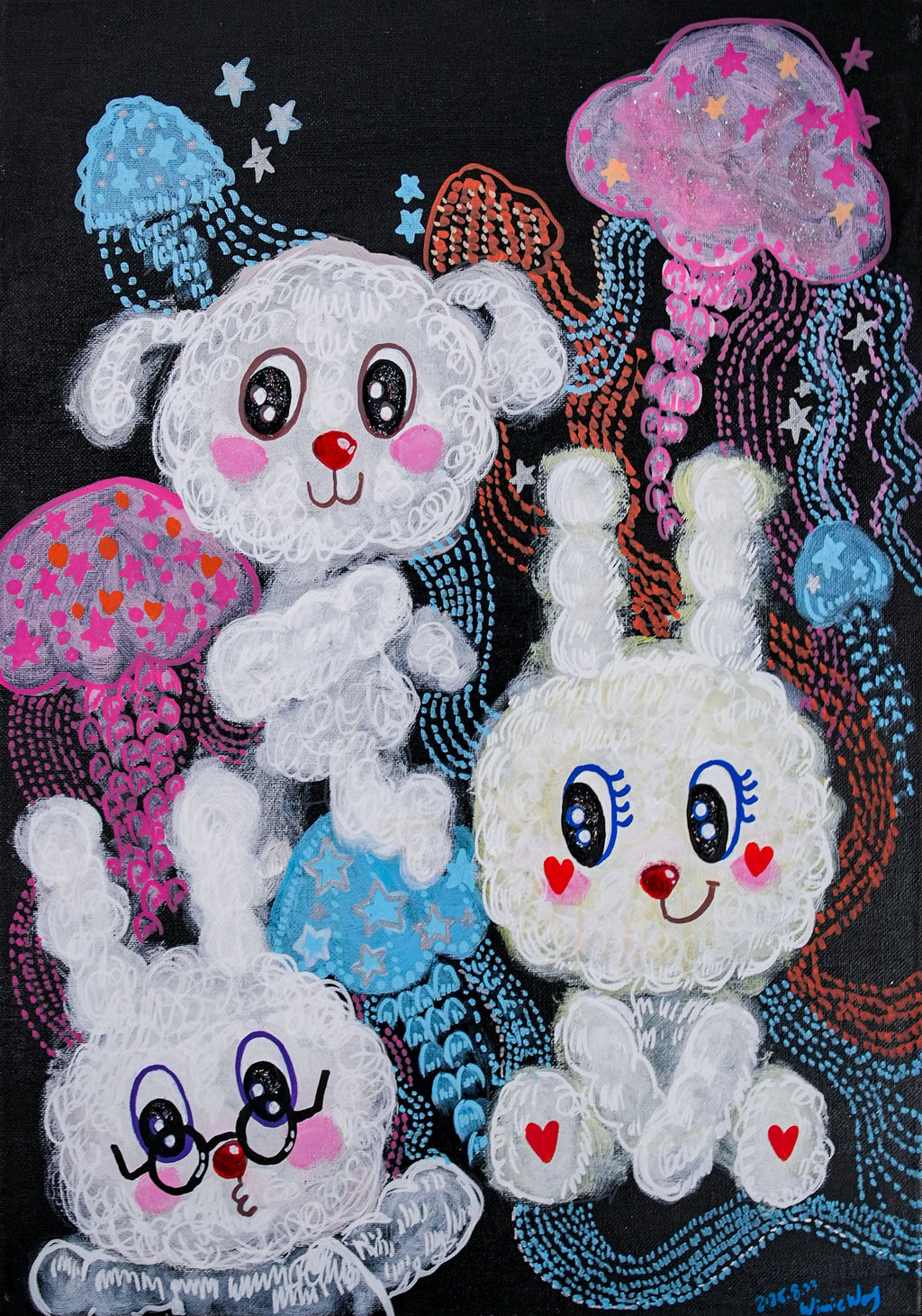 Starry Night Cute Friends