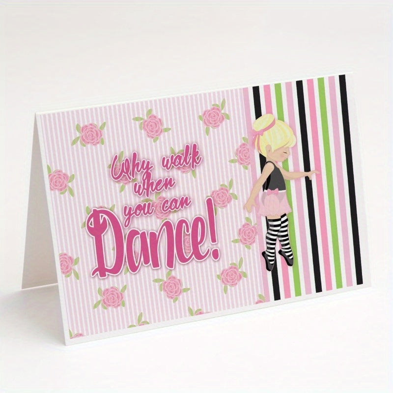 8pxs Pink Black Striped Ballet Gift Cards