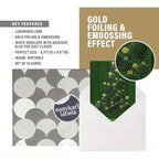 16pxs Dark Green Xmas Gold Cards