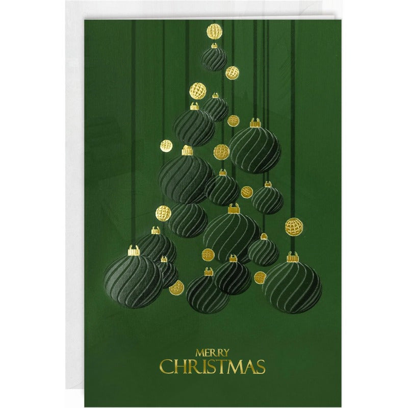 16pxs Dark Green Xmas Gold Cards