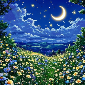 Fairy Tale Star Moon Backdrop