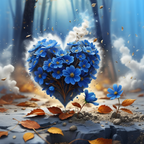 Love Blue Flower Backdrop