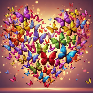 Colorful Butterfly Fantasy Background Cloth