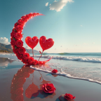 Beach Rose Moon Backdrop