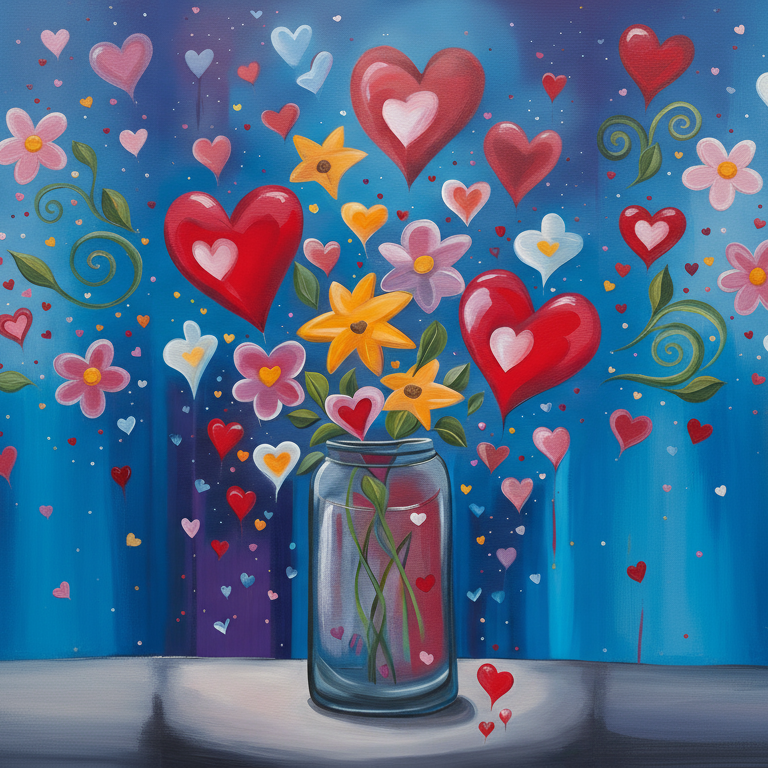 Love Flower Pot Photo Background Cloth