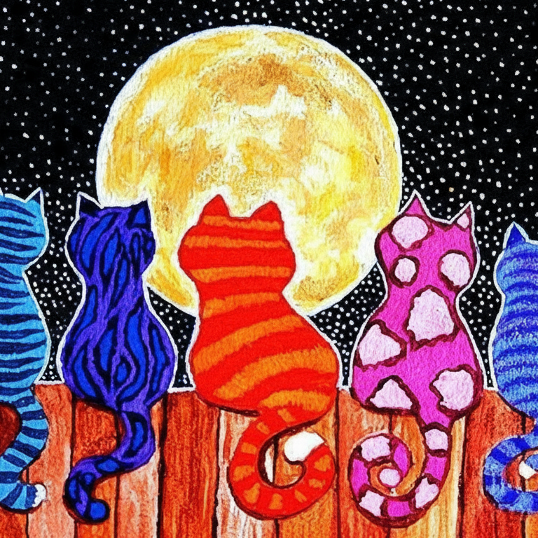 Moonlight Cat Background Cloth