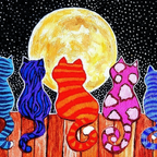 Moonlight Cat Background Cloth