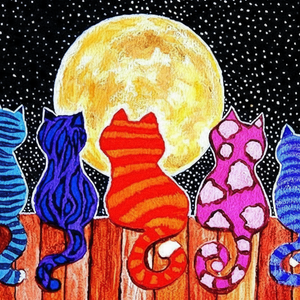 Moonlight Cat Background Cloth