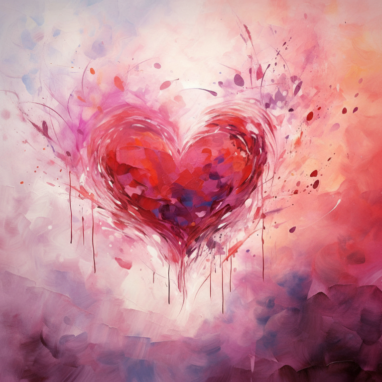 Red Heart Art Background Cloth