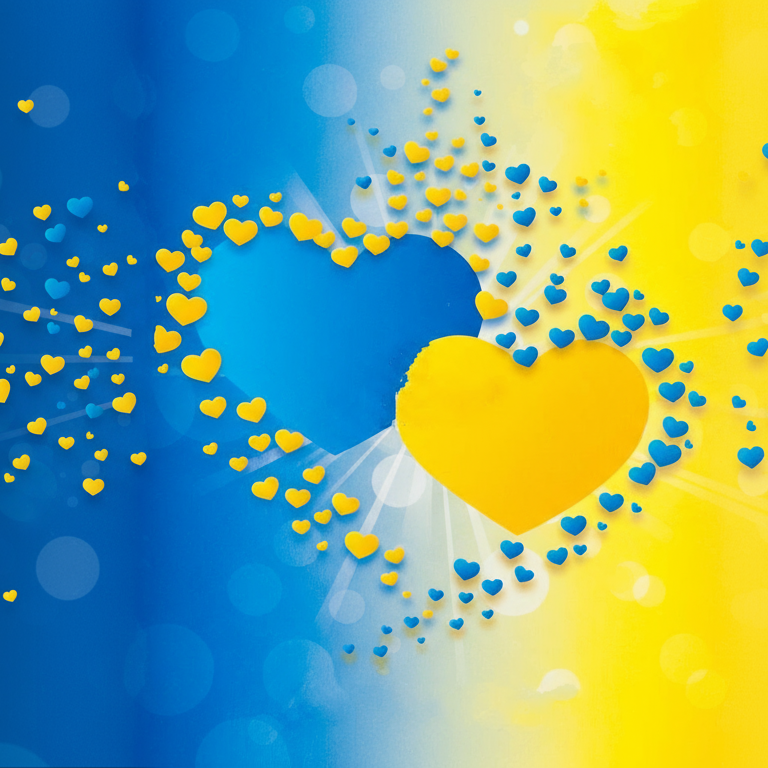 Blue Yellow Love Bkgd Cloth