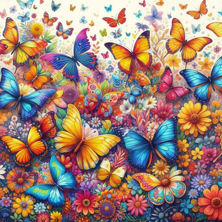 Colorful Butterfly Photo Backdrop