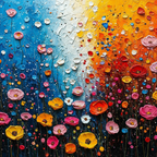 Colorful Flower Oil Bkgd Cloth