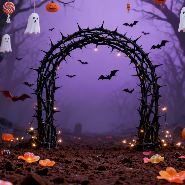 Halloween Ghost Arch Bkgd Cloth