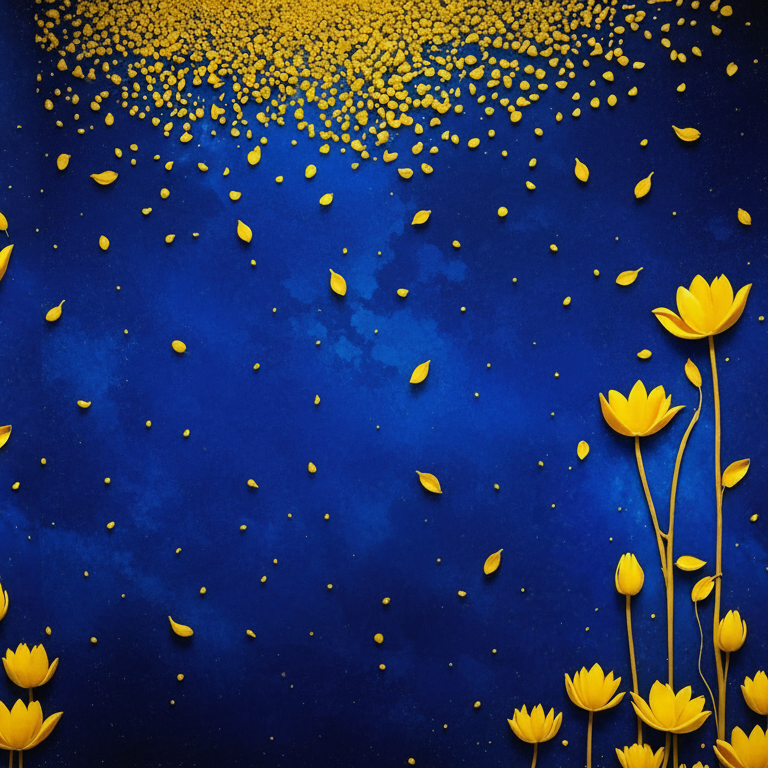 Blue Gold Flower Backdrop