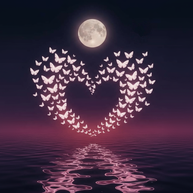 Moon Night Butterfly Backdrop