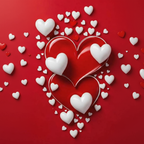 Red Love Print Backdrop