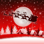 Christmas Moonlight Sleigh Backdrop