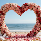 Beach Rose Love Arch Backdrop