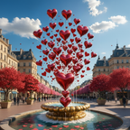 Love Fountain Photo Background Cloth