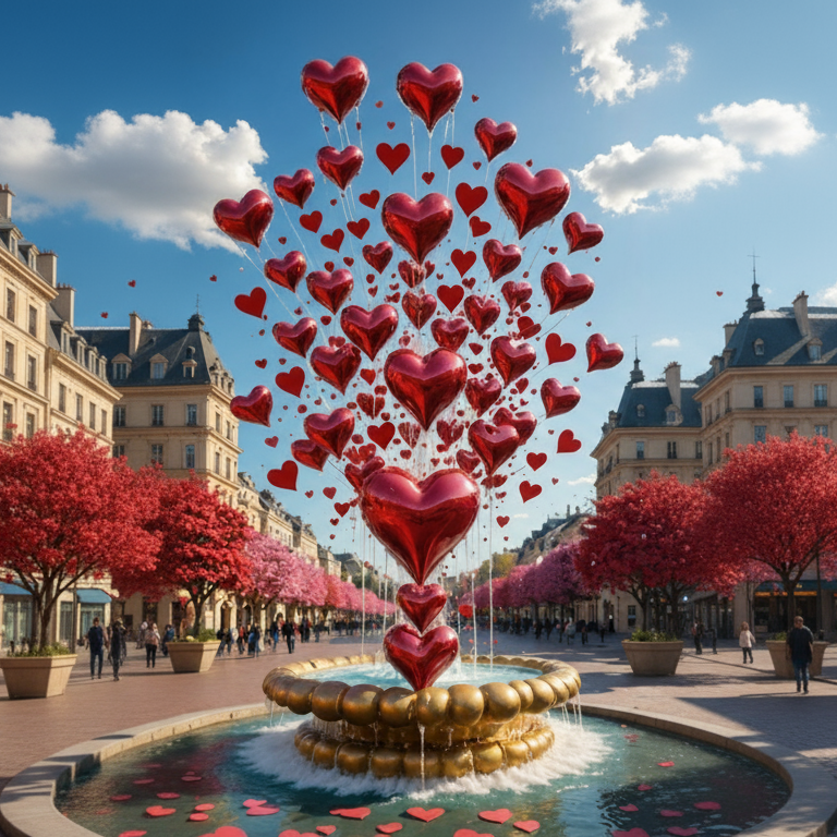 Love Fountain Photo Background Cloth