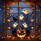 Halloween Window Photo Background Cloth