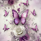 Purple Butterfly Backdrop Cloth
