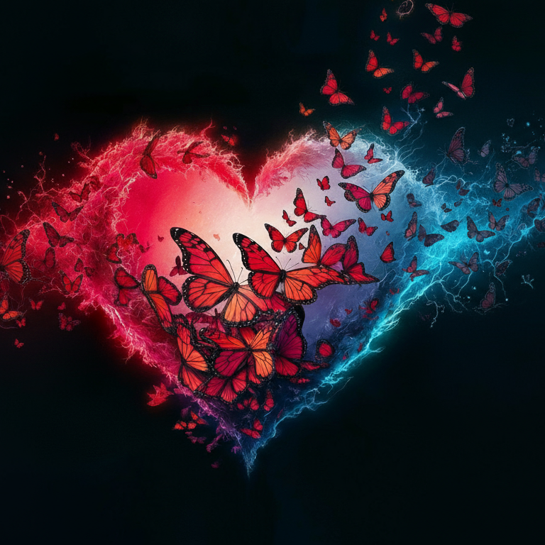 Red Blue Love Backdrop Cloth