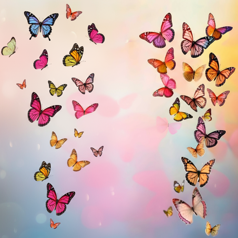 Colorful Color Butterfly Backdrop