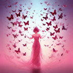 Butterfly Girl Background Cloth