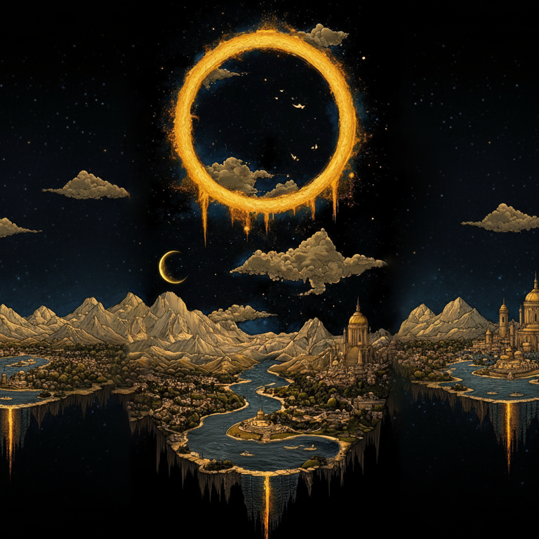 Eclipse Landscape Photo Backdrop