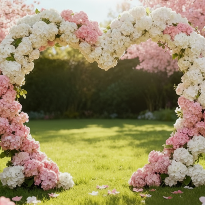 Flower Arch Cherry Bkgd Cloth