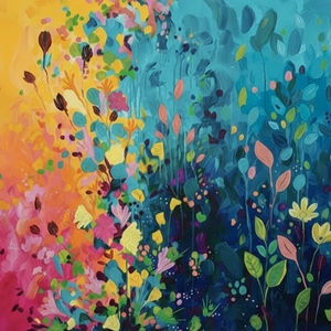 Mosaic Flower Art Bkgd Cloth