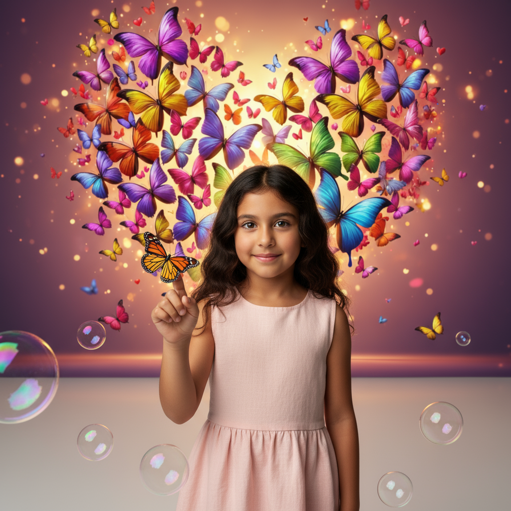 Colorful Butterfly Fantasy Background Cloth