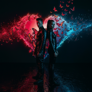 Red Blue Love Backdrop Cloth