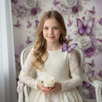 Purple Butterfly Backdrop Cloth